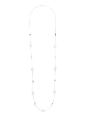 DOWER AND HALL silver pebble baroque long necklace