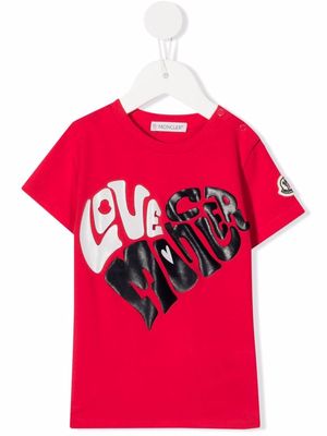 Moncler Enfant 'Love Moncler' cotton T-shirt - Red