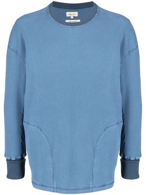 Nicholas Daley exposed-seam waffle sweater - Blue