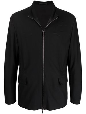 Giorgio Armani textured zipped blazer - Black