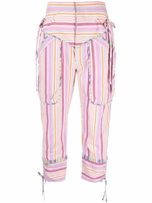 Isabel Marant cropped striped trousers - Pink
