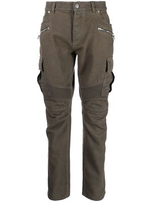 Balmain coated cargo trousers - Green