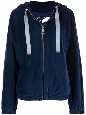 Khrisjoy zip-up cotton-blend hoodie - Blue