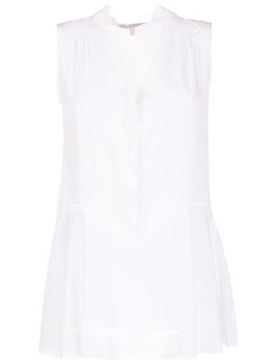SHIATZY CHEN silk ruffle-detail sleeveless blouse - White