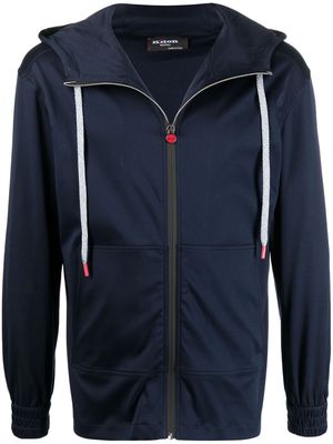 Kiton hooded cotton jacket - Blue