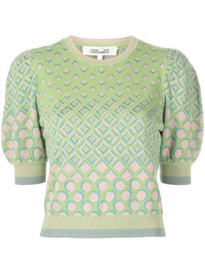 DVF Diane von Furstenberg Zaydie knit jacquard jumper - Green