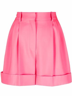 Alexander McQueen tailored rolled-cuff wool shorts - Pink