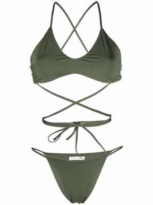 Maygel Coronel wrap-waist bikini - Green