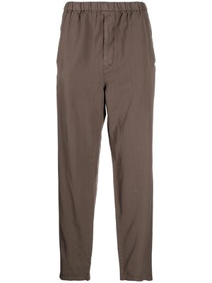 UNDERCOVER elasticated-waist straight-leg trousers - BROWN