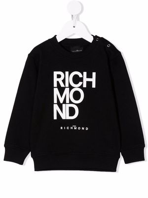 John Richmond Junior logo-print crew neck sweatshirt - Black