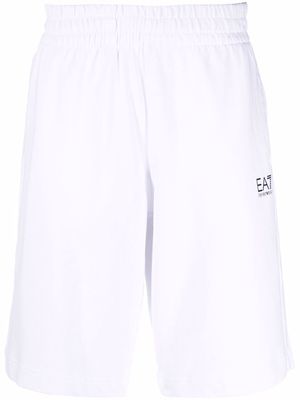 Ea7 Emporio Armani oversized logo-print track shorts - White