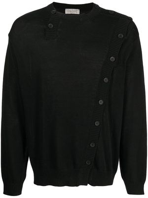 Yohji Yamamoto buttoned cotton jumper - Black