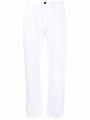 3x1 destroyed effect cropped jeans - White