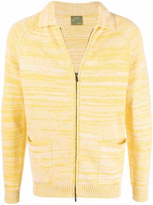 Lardini collared striped cardigan - Yellow
