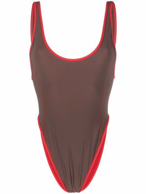 Diesel BFSW-Kaylas high-cut swimsuit - Brown