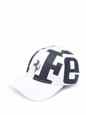 Ferrari logo-print baseball cap - White