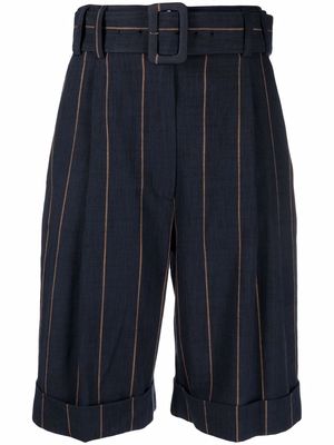 Lardini pinstripe tailored bermuda shorts - Blue