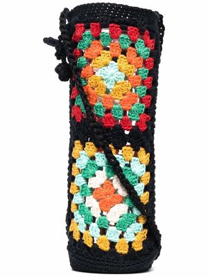 Alanui Positive Vibes crocheted travel pouch - Black