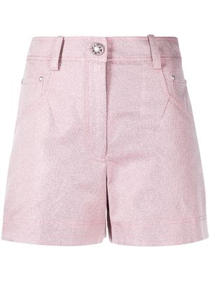 SHIATZY CHEN glittered denim shorts - Pink