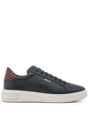Bally logo-plaque leather sneakers - Blue