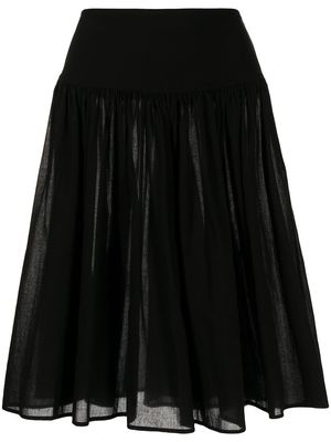 Yohji Yamamoto gathered knee-length skirt - Black