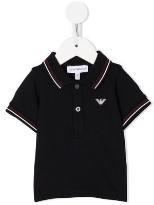 Emporio Armani Kids short-sleeve cotton polo shirt - Black