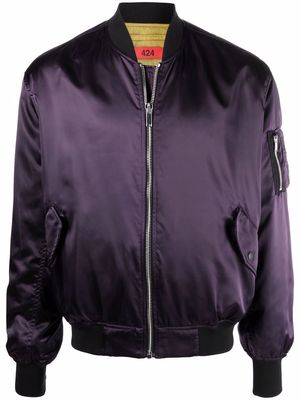 424 satin bomber jacket - Purple