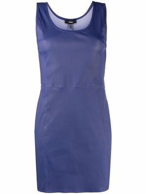 Arma sleeveless leather mini dress - Blue