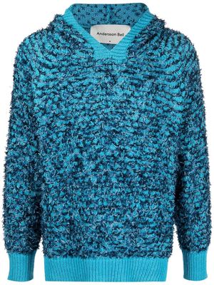 Andersson Bell bouclé knitted hoodie - Blue