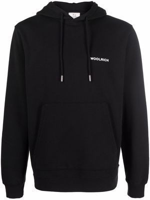 Woolrich graphic-print long-sleeve hoodie - Black