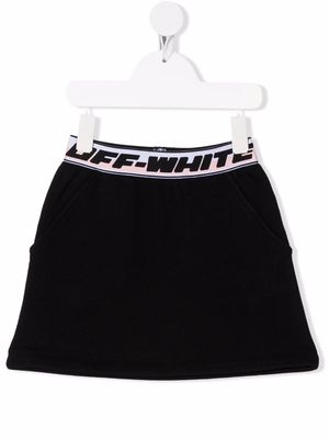 Off-White Kids logo embroidered mini skirt - Black
