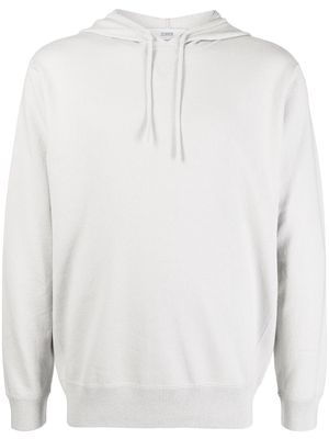Closed fine-knit hoodie - Grey
