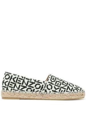 Kenzo monogram-print flat espadrilles - Black
