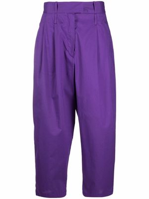 Jejia cropped tapered-leg trousers - Purple