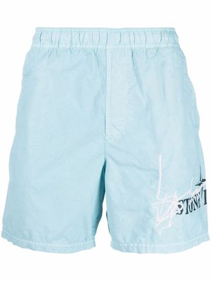 Stone Island logo-print swim shorts - Blue