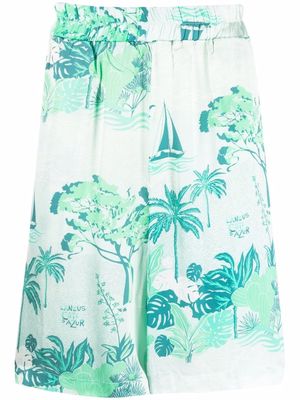 Laneus palm tree deck shorts - Green