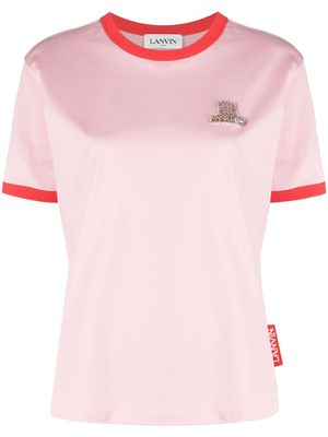 LANVIN embellished-logo T-shirt - Pink