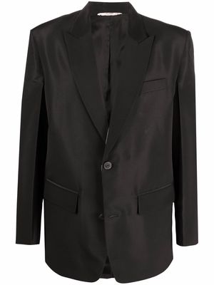 Valentino single-breasted silk blazer - Black