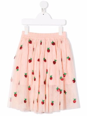 Stella McCartney Kids strawberry-print mini skirt - Pink