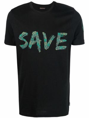 Save The Duck Ayan logo-print cotton T-shirt - Black