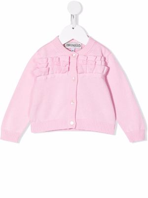 Simonetta cotton ruffle-trim cardigan - Pink