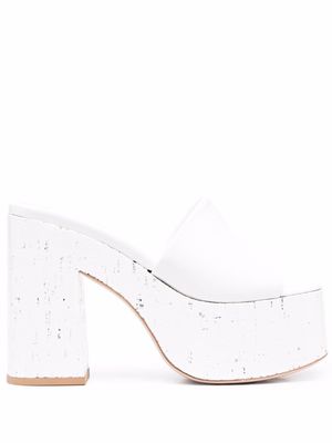 HAUS OF HONEY Lacquer Doll platform mules - White