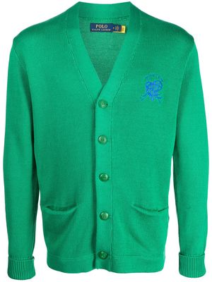Polo Ralph Lauren Varsity embroidered logo cardigan - Green