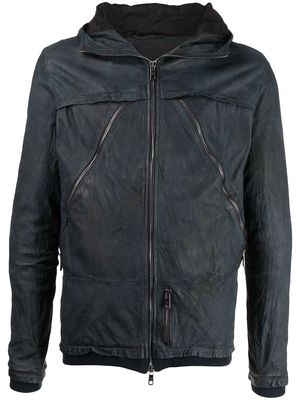 Giorgio Brato zip-up hooded leather jacket - Blue