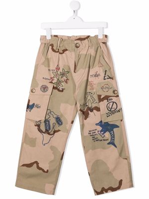 MYAR KIDS camouflage-print straight-leg trousers - Neutrals
