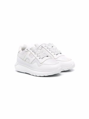 Hogan Kids lace up low-top trainers - White