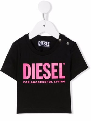 Diesel Kids logo-print short-sleeve T-shirt - Black