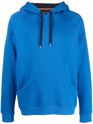 PAUL SMITH logo-patch cotton hoodie - Blue