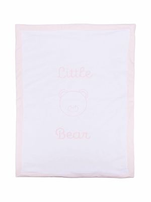 Little Bear embroidered-logo blanket - White