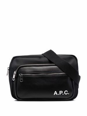 A.P.C. logo-print shoulder bag - Black